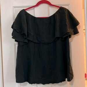 Lulu’s off the shoulder black ruffle top size small